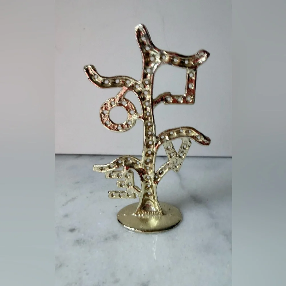 Gold LOVE Tree earrings holder display